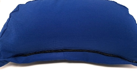 Zafu cáscara espelta ecológica. Azul. Media luna