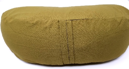 Zafu cáscra espelta ecológica. Verde oliva. media luna