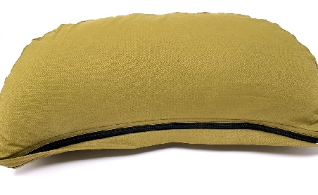 Zafu cáscra espelta ecológica. Verde oliva. media luna