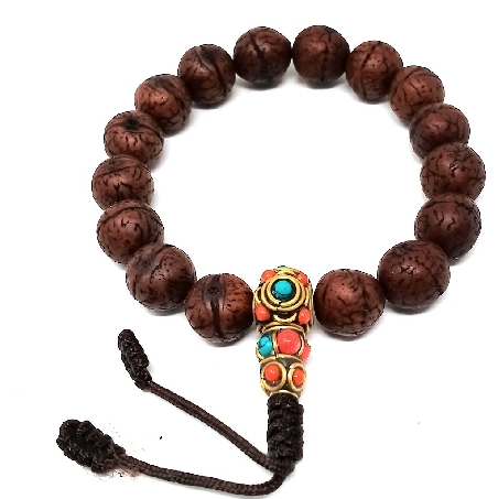 Pulsera de semilla de  Bodi con pedrería