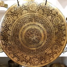 Gong nepalí 53 cms.- "Flor de loto con Om mane"