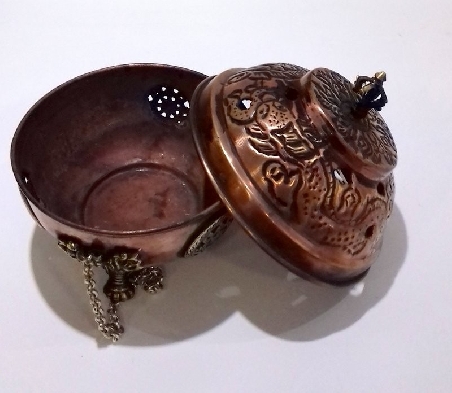 Incensario cobre para colgar