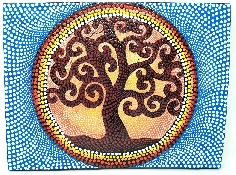 Árbol de la vida sobre lienzo