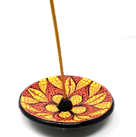 Incensario de terracota redondo "Flor"