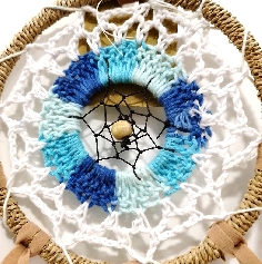 Atrapasueños plumas azules Apas 33  12 x 25 cms. 2