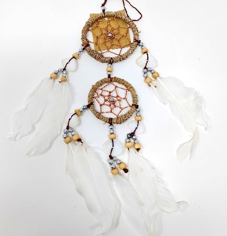 Atrapasueños doble ratán Apas36  6 x 20 cms.