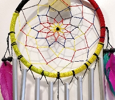 Atrapasueños con campana de viento Apas49  17 x 55 cms. 2