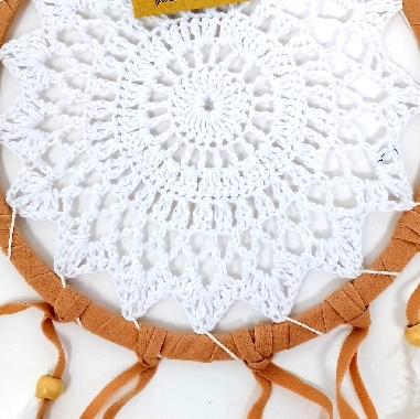 Atrapasueños mandala blanco Apas50  17 x 40 cms.