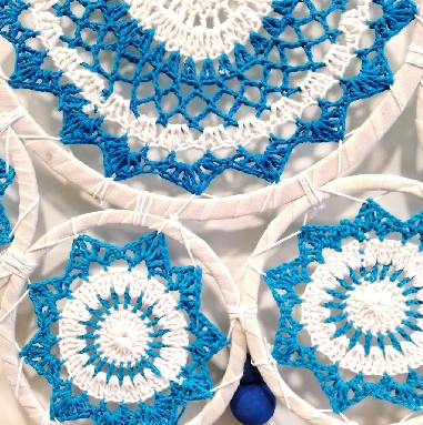 Atrapasueños set 5 macramé Apas 55 40 x 70 cms.