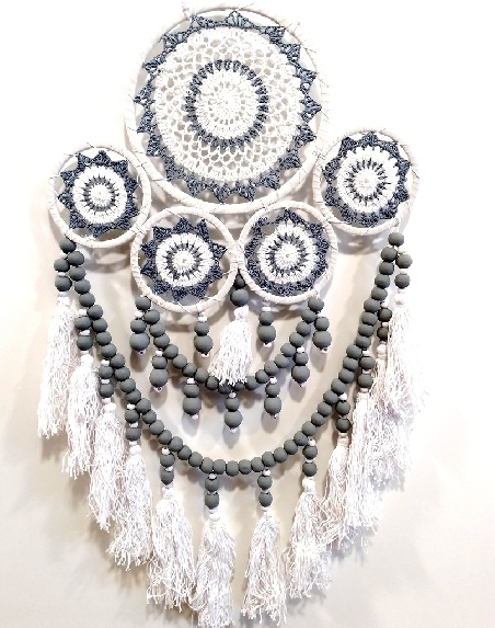 Atrapasueños set 5 macramé Apas 55 40 x 70 cms.