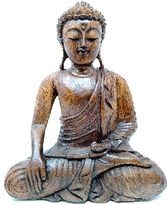 Buda de madera- 30 cms.- Bhumisparsha
