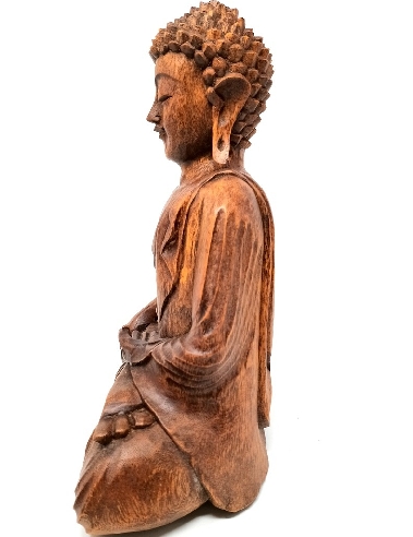 Buda de madera- 30 cms.- Bhumisparsha