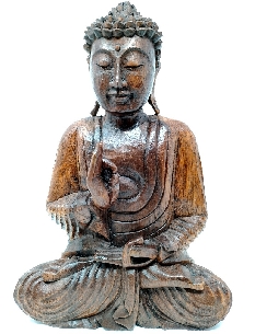 Buda de madera- 25 cms- Virtaka mudra
