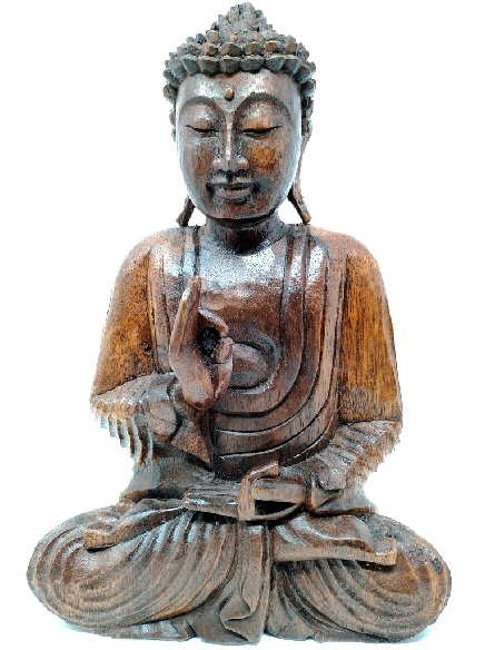 Buda de madera- 25 cms- Virtaka mudra
