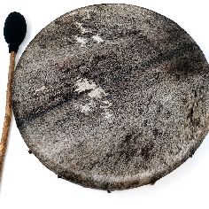 Tambor chamánico con pelo- 40 cms.