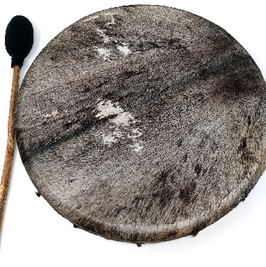 Tambor chamánico con pelo- 40 cms.
