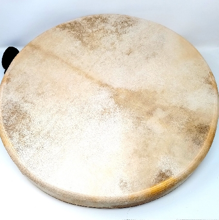 Tambor chamánico mango tallado 50 cms.
