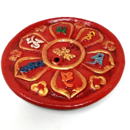 Incensario de terracota "Om mane padme hum" grande