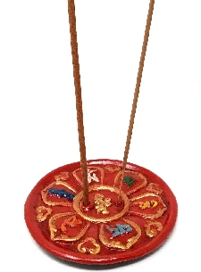 Incensario de terracota "Om mane padme hum" grande 2