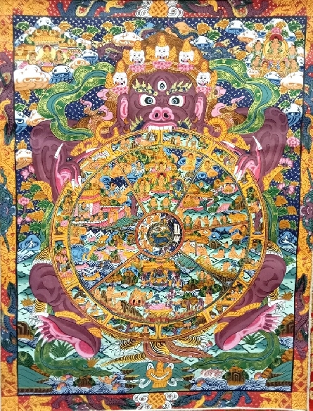 Rueda de la vida con brocado 110 x 65 cms. tk408