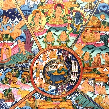 Rueda de la vida con brocado 110 x 65 cms. tk408