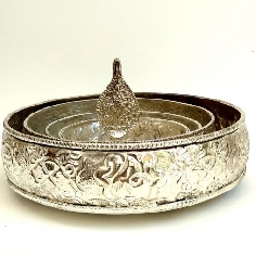 Mandala plateado 10 cms diámetro
