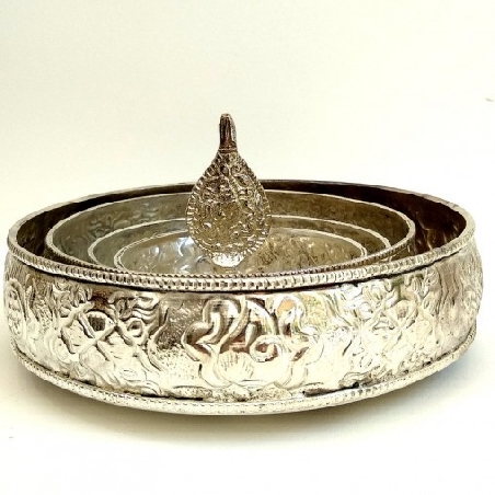 Mandala plateado 10 cms diámetro