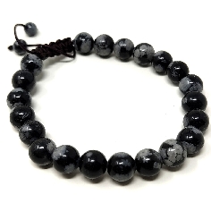 Pulsera obsidiana copo de nieve