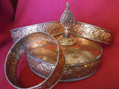 Mandala cobre 13 cms. diametro