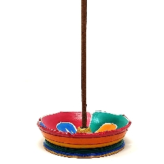 Incensario de madera "Flor de loto" pintado 2