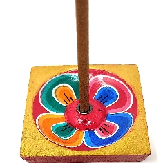 Incensario de madera "Flor de loto" cuadrado