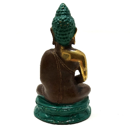 Buda amitaba verde y dorado 6 cms.