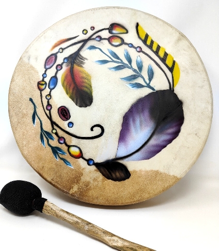 Tambor chamánico pintado a mano 40 cms.