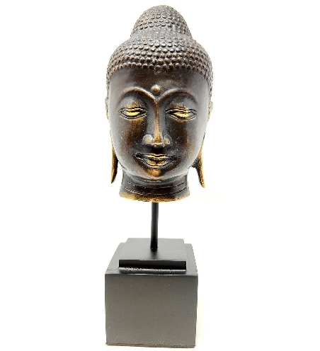 cabeza de buda de bronce pequeña