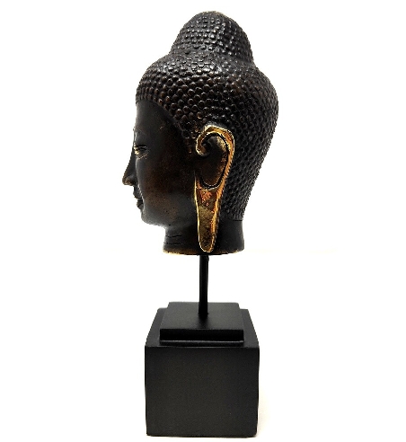 cabeza de buda de bronce pequeña