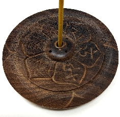 Incensario de madera "Om mane padme hum"