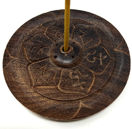 Incensario de madera "Om mane padme hum"