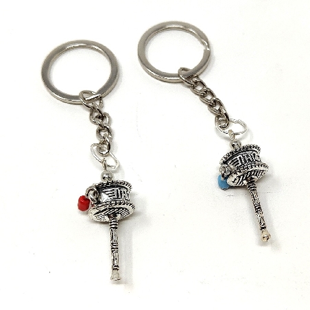 llavero "Rueda de oración plateada"