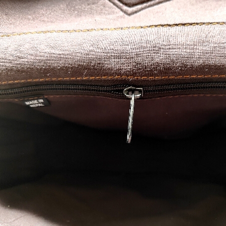 Mochila cuero y algodón grande