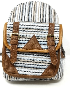 Mochila de cuero y algodón mediana