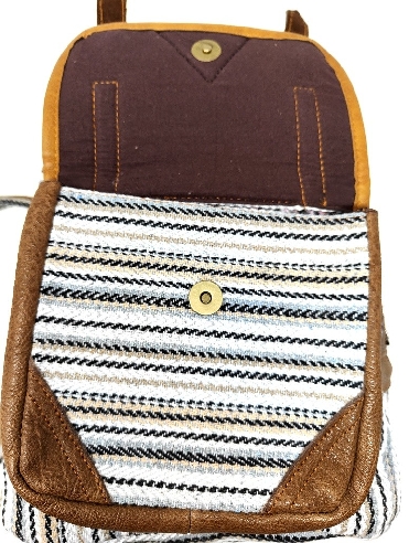 Mochila de cuero y algodón mediana