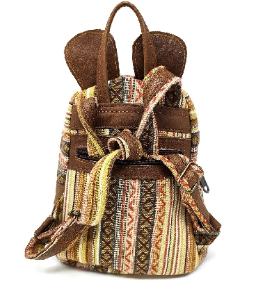 Mochila de cuero y algodón "Rabbit"