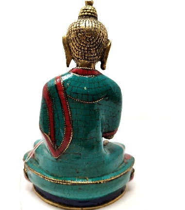 Estatua Amoghasiddhi con pedrería