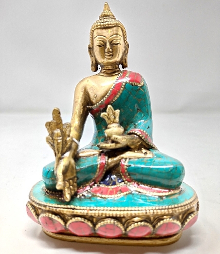 Buda de la Medicina con pedrería 15 cms.