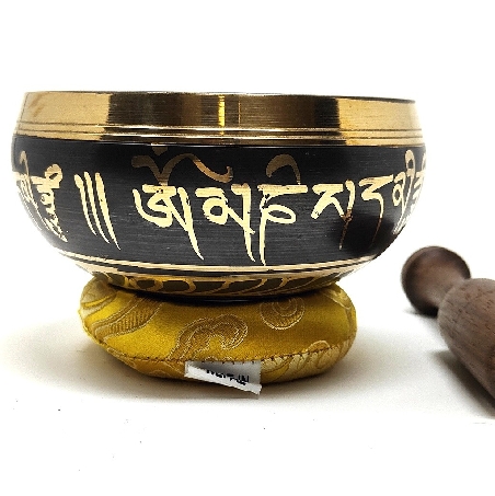 Cuenco torneado "Negro-dorado" 11 cms.