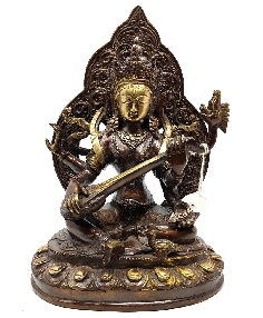 Saraswoti bronce 23 cms.