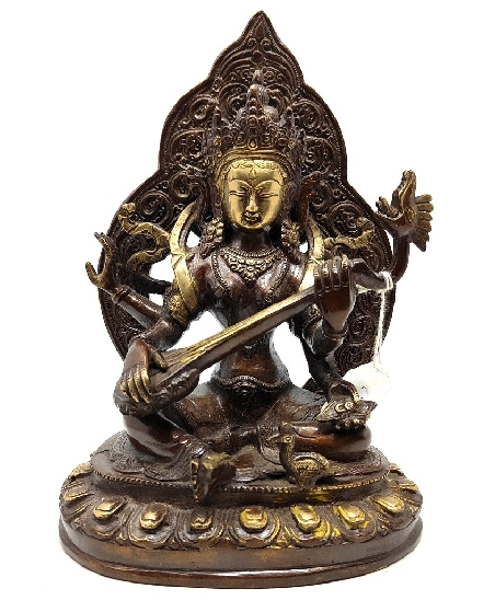 Saraswoti bronce 23 cms.