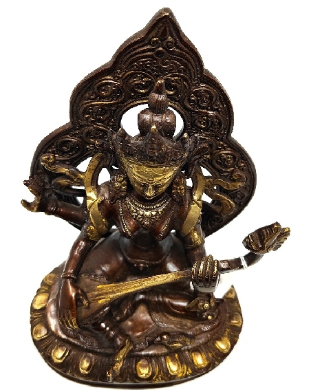 Saraswoti bronce 23 cms.