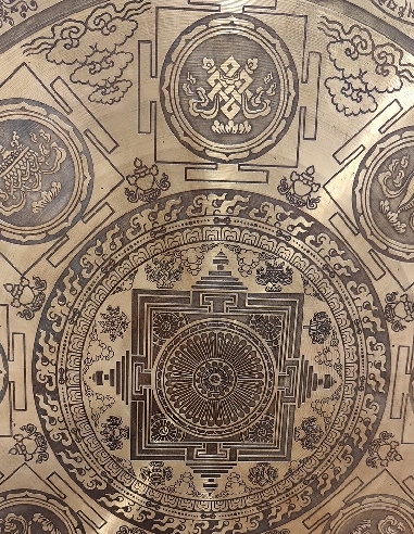 Gong Tam tam 60 cms. "Kalachakra/Signos auspiciosos" + funda