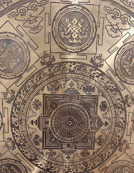 Gong Tam tam 60 cms. "Kalachakra/Signos auspiciosos" + funda